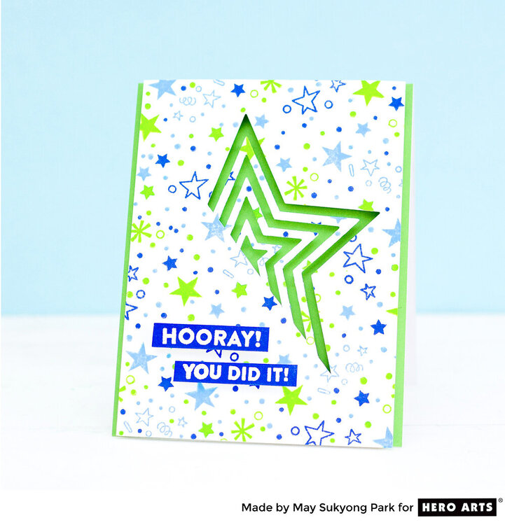Graduation Card with Paper Layering Star by May Sukyong Park for Hero Arts