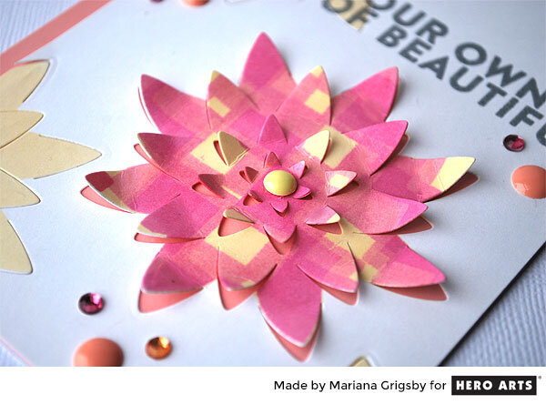 Paper Layering Large Lotus Card by Mariana Grigsby for Hero Arts