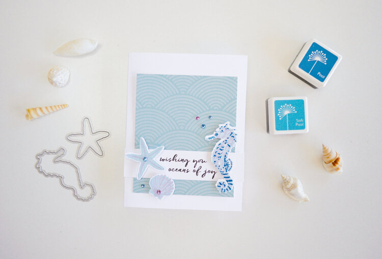 Color Layering Seahorse Card