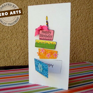 Stacked Presents Happy Birthday Card by Sally Traidman