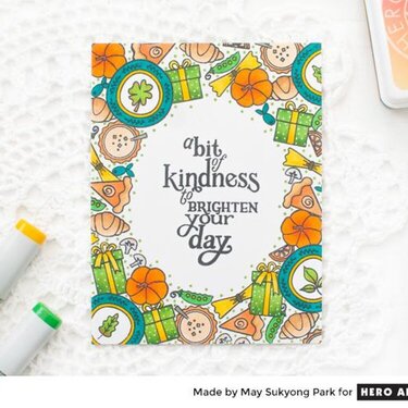 Kindness Card with Fall Themed Background