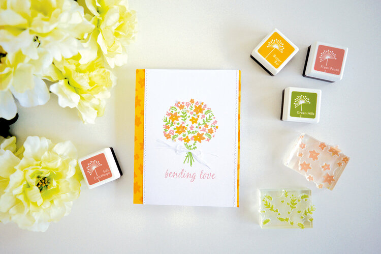 Color Layering Bouquet Card by Lucy Abrams