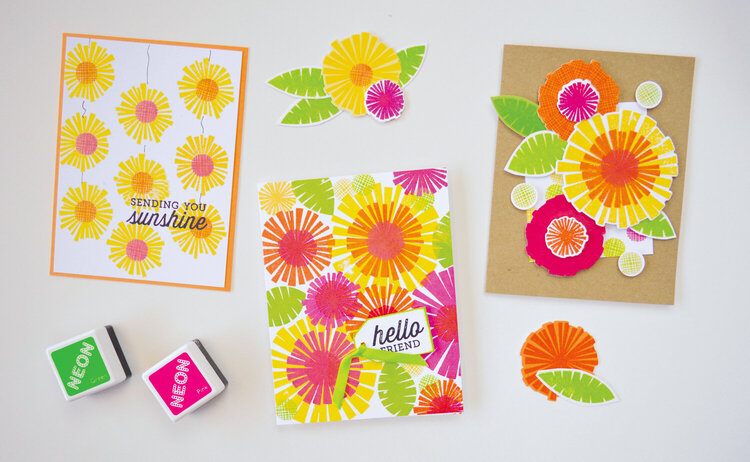 Color Layering Flowers Card by Sally Traidman