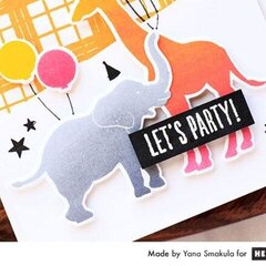 Let's Party Birthday Card With Silhouette Animalsv