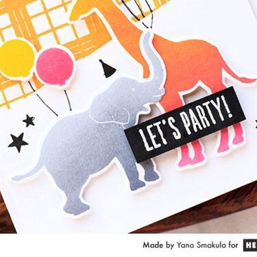Let&#039;s Party Birthday Card With Silhouette Animalsv