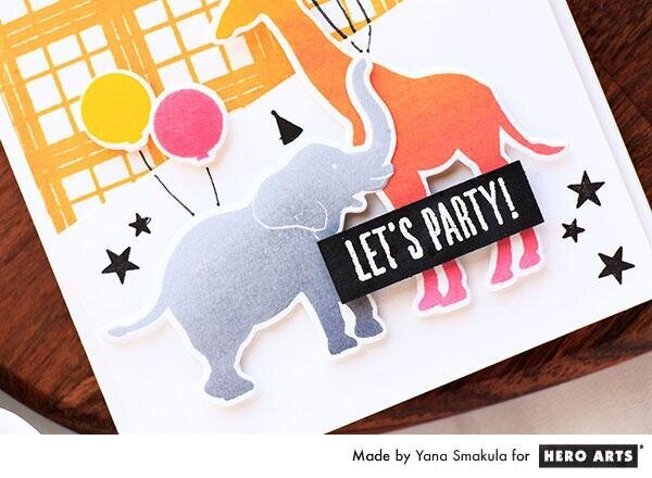 Let&#039;s Party Birthday Card With Silhouette Animalsv