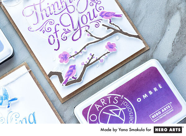 Quick Monochromatic Thinking of You Cards by Yana Smakula featuring Ombre Ink