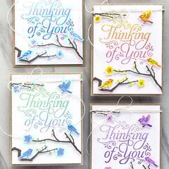 Quick Monochromatic Thinking of You Cards by Yana Smakula featuring Ombre Ink