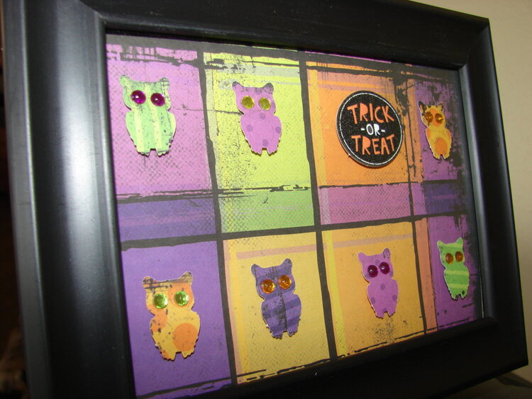 Trick Or Treat owl framed art