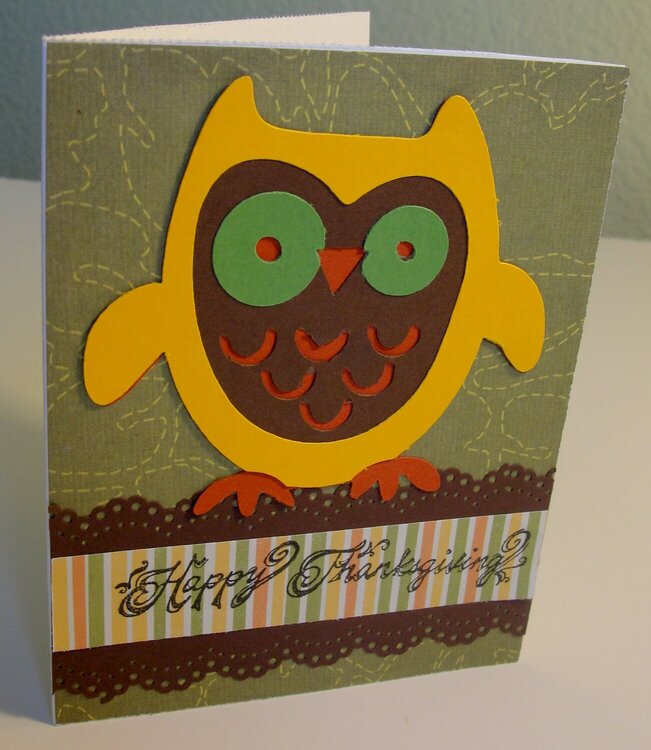 Owl Thanksgiving card