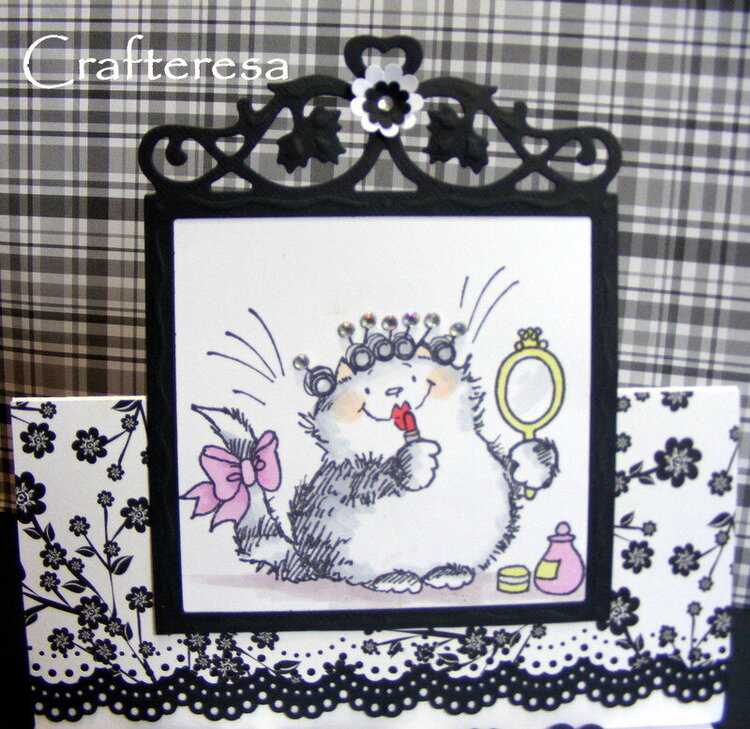 penny black primp cat easel card