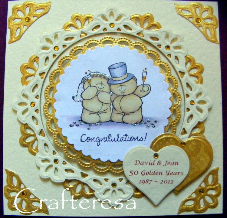 Golden wedding anniversary 50 years personalised card forever friends card