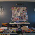 Back wall in the craft room b/4 cleanup