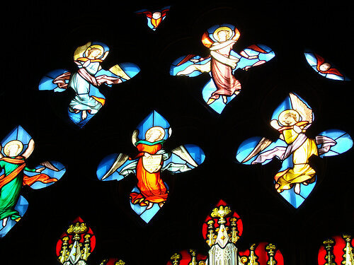 Stained Glass Angel Window in St.-Etienne-du-Mont