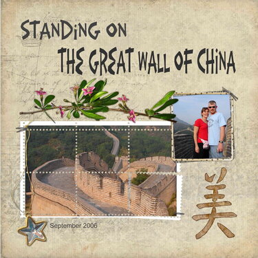 Standing on the Great Wall of China