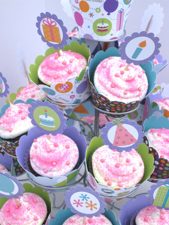 Cake &amp; Ice Cream Birthday Party- Cupcake Tower 2 *Doodlebug Design*