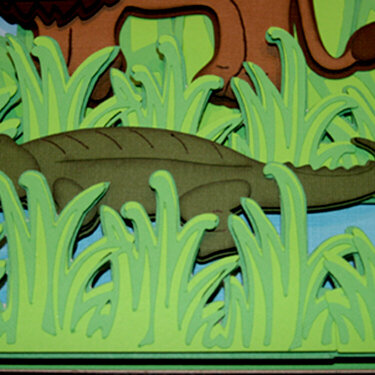 3D Jungle Picture - Alligator