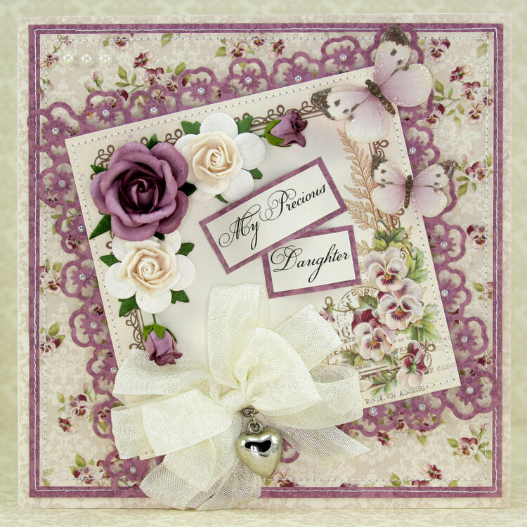 Pansy card using the &quot;My Precious Daughter&quot; Collection by Pion Design!! :)