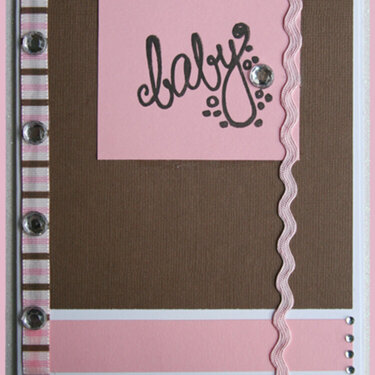 Pink &amp; Brown Baby Girl Card