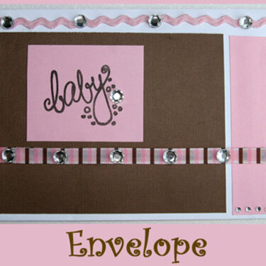 Pink &amp; Brown Baby Girl Envelope