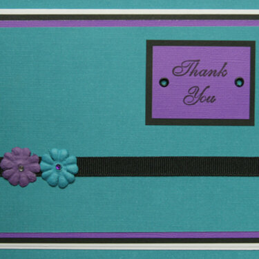 Teal, Purple &amp; Black &quot;Thank You&quot; Card