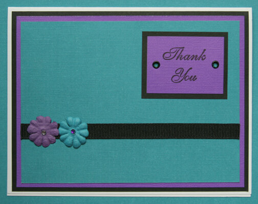 Teal, Purple &amp; Black &quot;Thank You&quot; Card