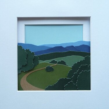 West Virginia Mountains:  paper illustration