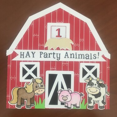 1st Birthday Card (Farm-theme)
