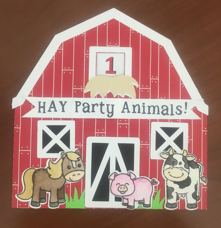 1st Birthday Card (Farm-theme)