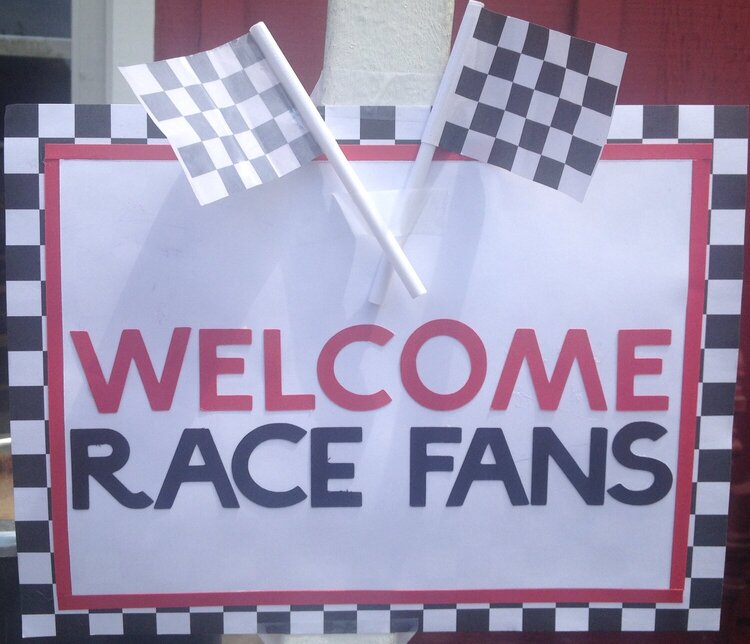 Welcome Race Fans Birthday Sign