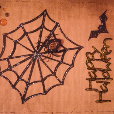 Halloween Card with Spider and Web