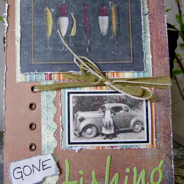 Gone Fishing Postcard