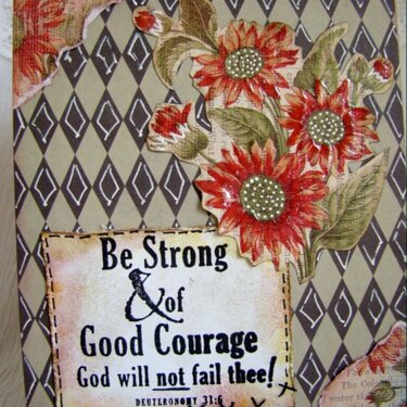 be strong and courageous. christian card