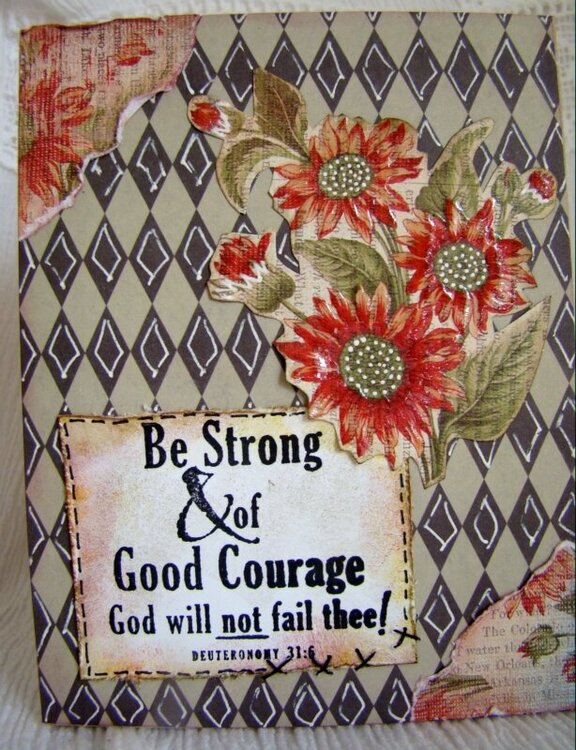 be strong and courageous. christian card