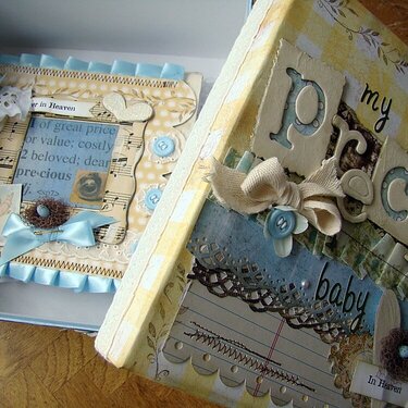 chipboard album and keepsake box for 12 week old baby