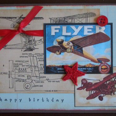 Vintage Airplane Birthday Card