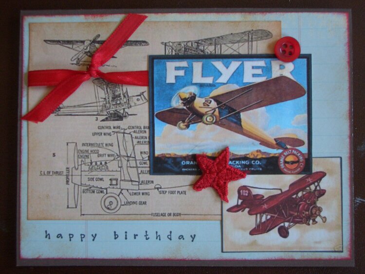 Vintage Airplane Birthday Card