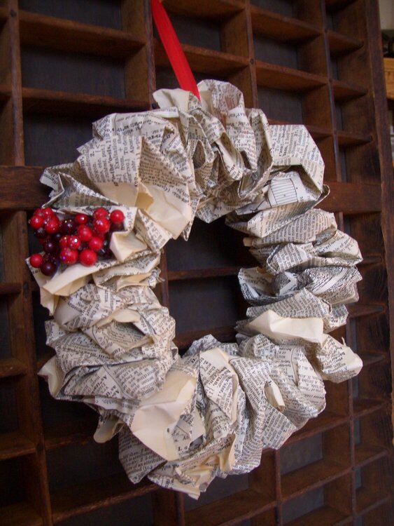 1941 Dictionary Pages Mini Wreath