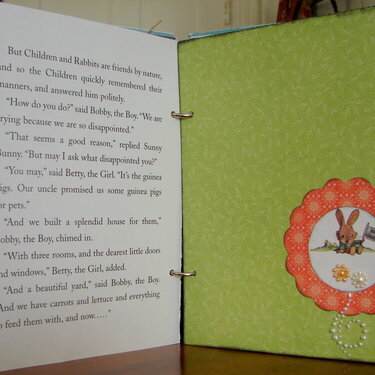 Altered Vintage Children&#039;s Book - Sunny Bunny - Inside Pages