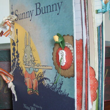 Altered Vintage Children&#039;s Book - Sunny Bunny