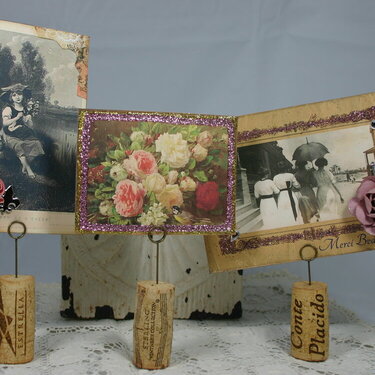 Shabby Vintage Wine Cork Memo/Photo Holders