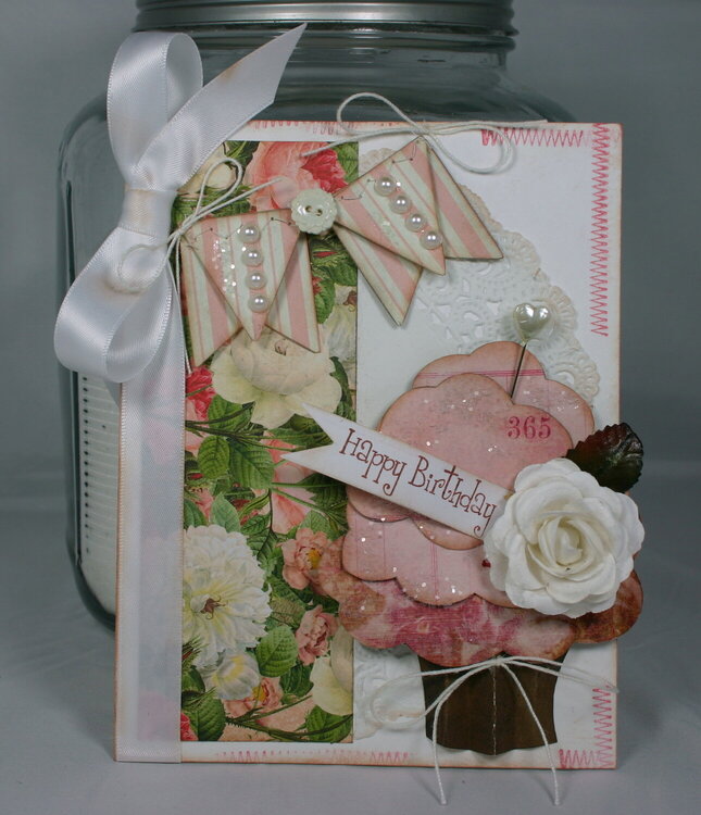 Pink Cupcake Happy Birthday Card