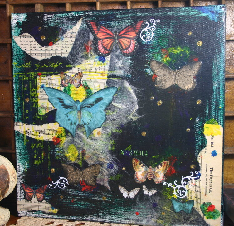 BUTTERFLY GANG Mixed Media Canvas