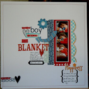 This boy loves his blanket