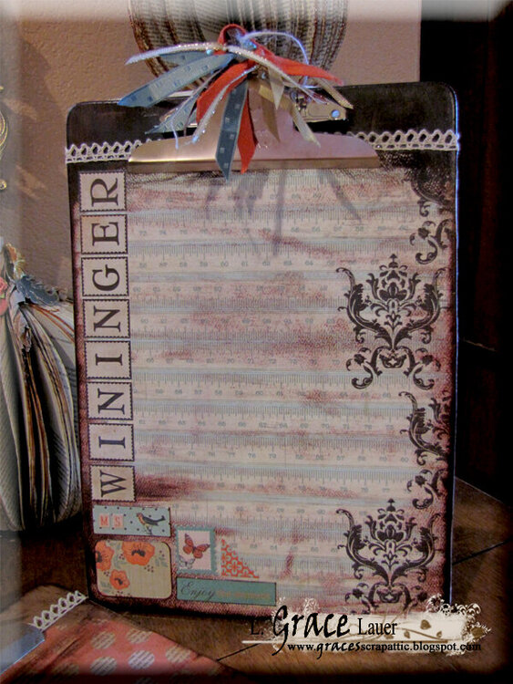 Personalize Altered Clipboard for Teacher Gift - blue