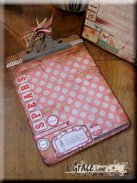 Personalize Altered Clipboard for Teacher Gift - Pink