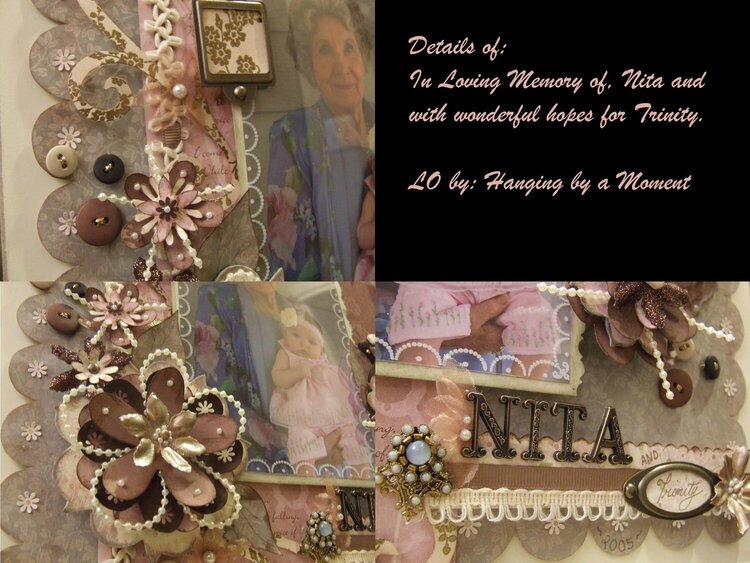 {Details} In Loving Memory of, Nita and with wonderful hopes for Trinity.