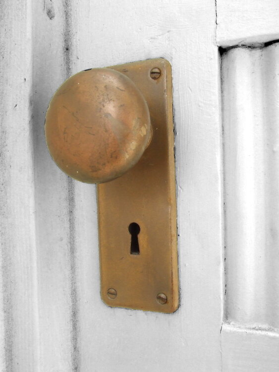 Door knob B/W door with Color knob
