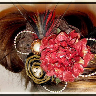 Red Vintage Rose Hairband
