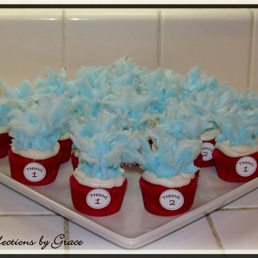 Thing 1 and Thing 2 cupcakes